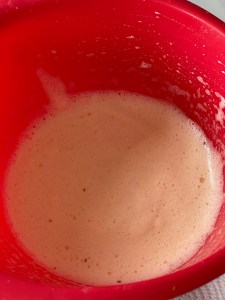 egg and sugar mix